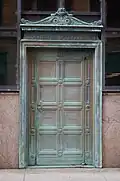 Service entrance on the west side of the bank