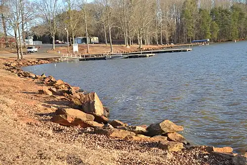 It is a 1,534-acre (621&nbsp;ha) reservoir in Spartanburg County, South Carolina, with 33 miles (53&nbsp;km) of shoreline.