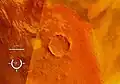 Landsat image of the Roter Kamm crater; screen capture from NASA World Wind
