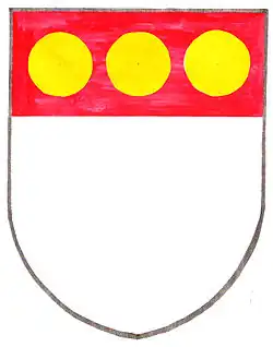 Arms of Sir John Russell, a 13th-century English courtier.[7]