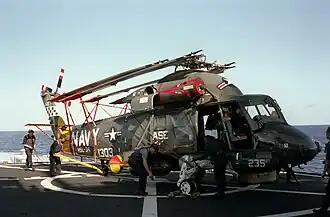 USS John Hancock's SH-2F Seasprite in 1986