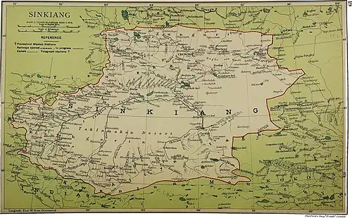Map including Xayar (labeled as Shahyar) (1917)