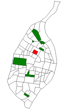 Location (red) of the Ville within St. Louis
