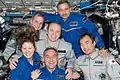Expedition 23 crew members in the Destiny laboratory.