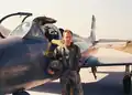 Krajina pilot next to his plane