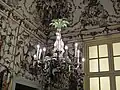 Chandelier made of porcelain in the Salottino di porcellana