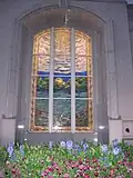 Stained glass, south facade.