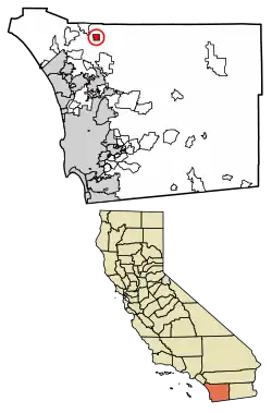 Location in San Diego County, California