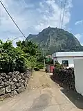 Sanbangsan as seen from a laneway in a nearby town