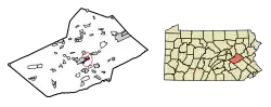 Location of Palo Alto in Schuylkill County, Pennsylvania.