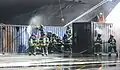 Seattle firefighters put out a cargo container fire in the Port of Seattle.