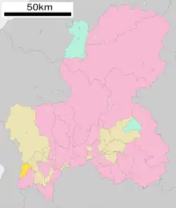 Location of Sekigahara in Gifu Prefecture