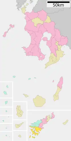 Location of Setouchi in Kagoshima Prefecture