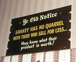 A "Ye Old Notice" sign