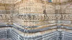 Carved plinth of the main temple
