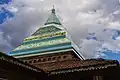 The pagoda-like dome of the mausoleum