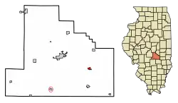 Location of Strasburg in Shelby County, Illinois.