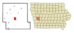 Location of Harlan, Iowa