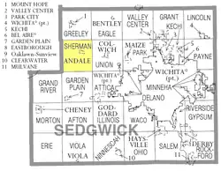 Location within Sedgwick County
