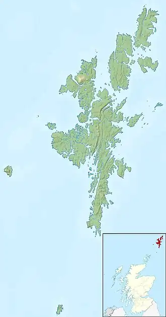 Map showing the location of Hermaness National Nature Reserve
