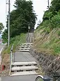 Stairs leading up the platform