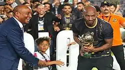 Shikabala the captain of zamalek sc holds CAF Confederation Cup 2024