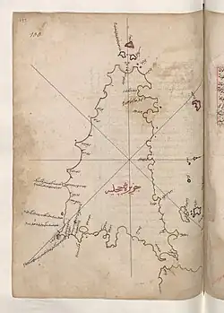 map of Sicily with ports and islands labeled in Arabic