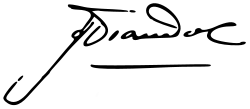 Cursive signature in ink