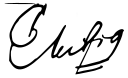 Cursive signature in ink