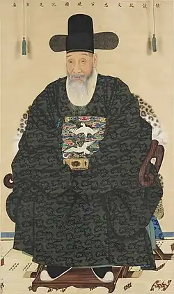 Joseon's Sim Hwan-ji wearing a hat influenced by osamo ()