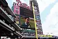 Scoreboard with singer