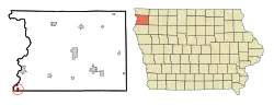 Location of Chatsworth, Iowa