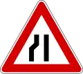 I-5.2 Road narrows, to the left