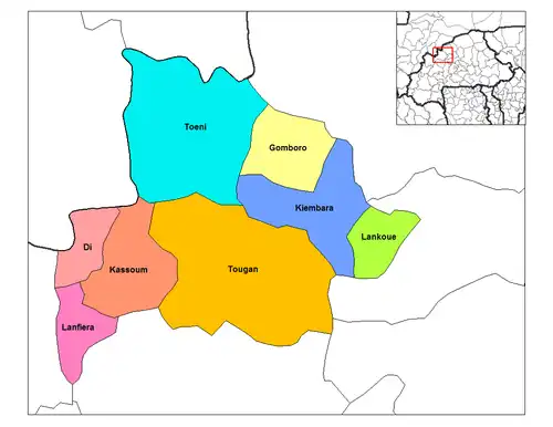 Kiembara Department location in the province