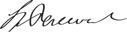 Cursive signature in ink