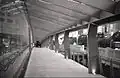 The parallel glass and steel footbridge