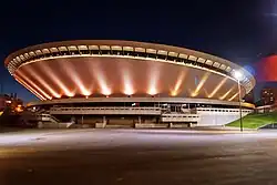 Night illumination of the façade, 2016