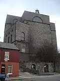 The rear of the church showing the black calp walls