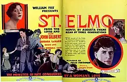 Two-page magazine advertisement showing the actors and various scenes from the film