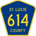 State Road 614 and County Road 614 marker