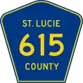 State Road 615 and County Road 615 marker