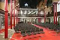 Nave view west, towards the Cafe, with Library at first floor level. The Timber Gallery balustrade surrounds the nave at first floor level