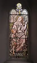 Painted glass window in St Lawrence's Church, North Hinksey