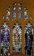 Stained glass behind altar