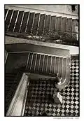 The other staircase (also before renovation) in the Hotel-Dieu featuring a bust of Henri Fabre