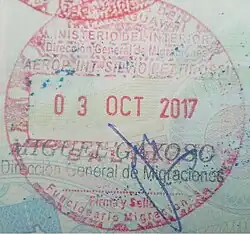 Exit stamp