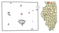 Location of Dakota in Stephenson County, Illinois.