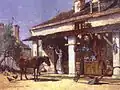 Store on the Erie Canal. 1881. Possibly painted from memory of Armstrong's trip along the canal in 1880.[15]