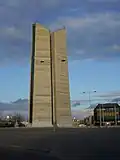 Ventilation tower for the tunnel running under Strahov.