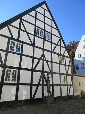 The gable of the rear wing viewed from the yard of Strandgade 30